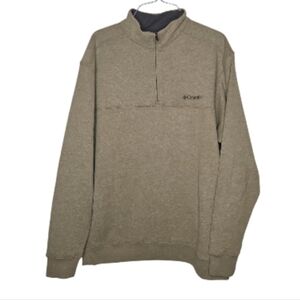 Columbia Men's Camel Quarter Zip Collared Sweatshirt Size L